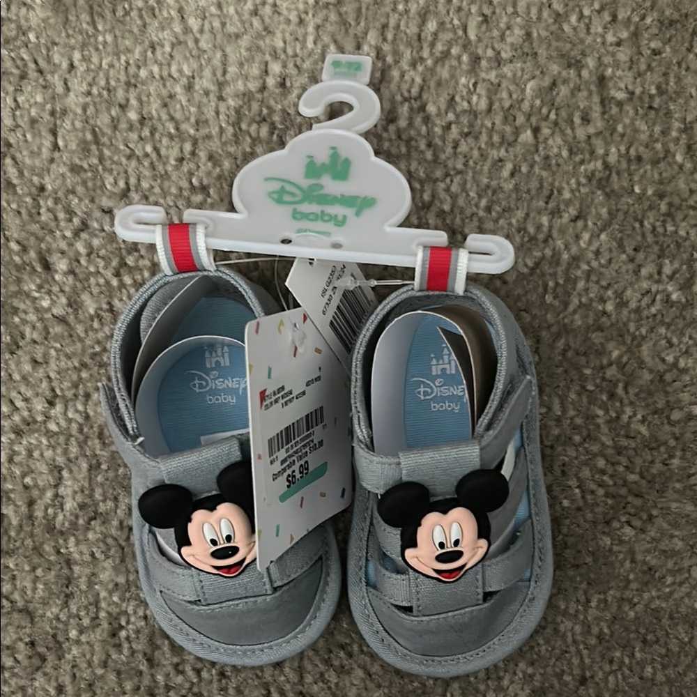 Disney Gray Mickey Mouse Baby Shoes